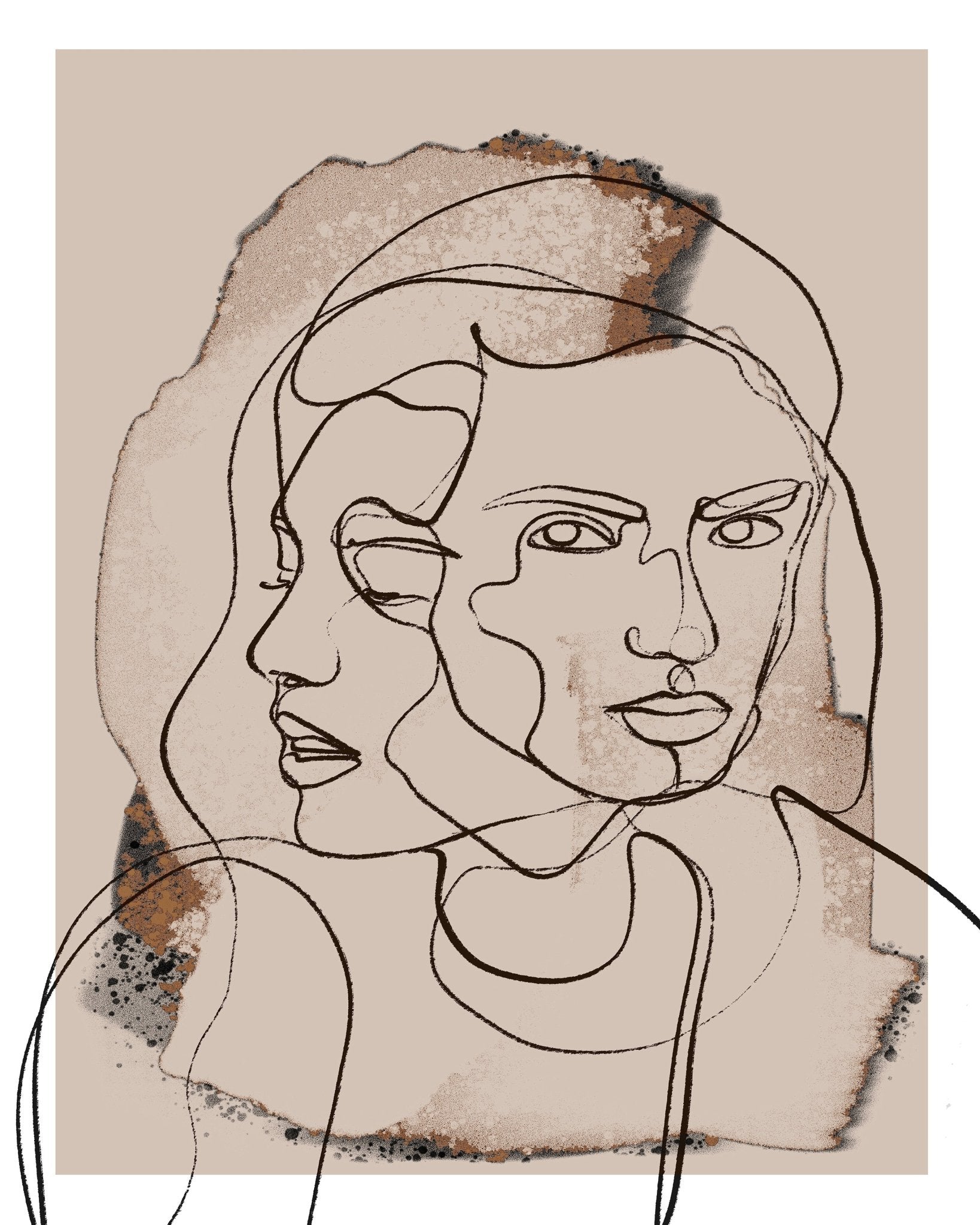 Dual Face Line Art