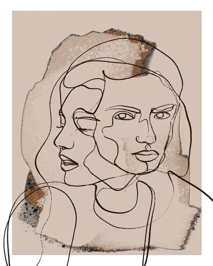 Dual Face Line Art