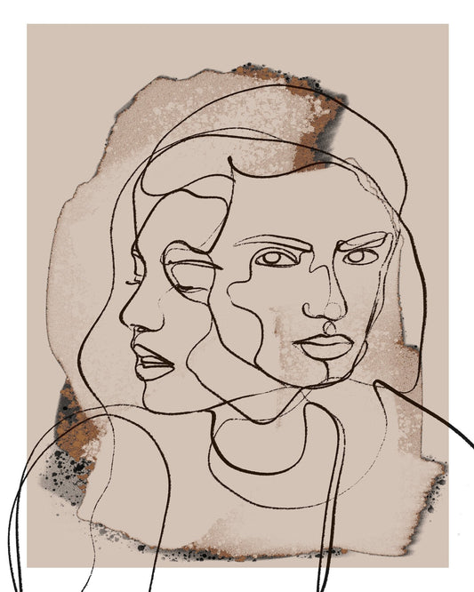 Dual Face Line Art