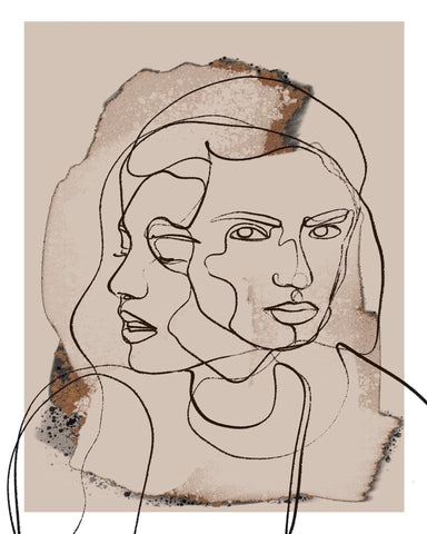 Dual Face Line Art
