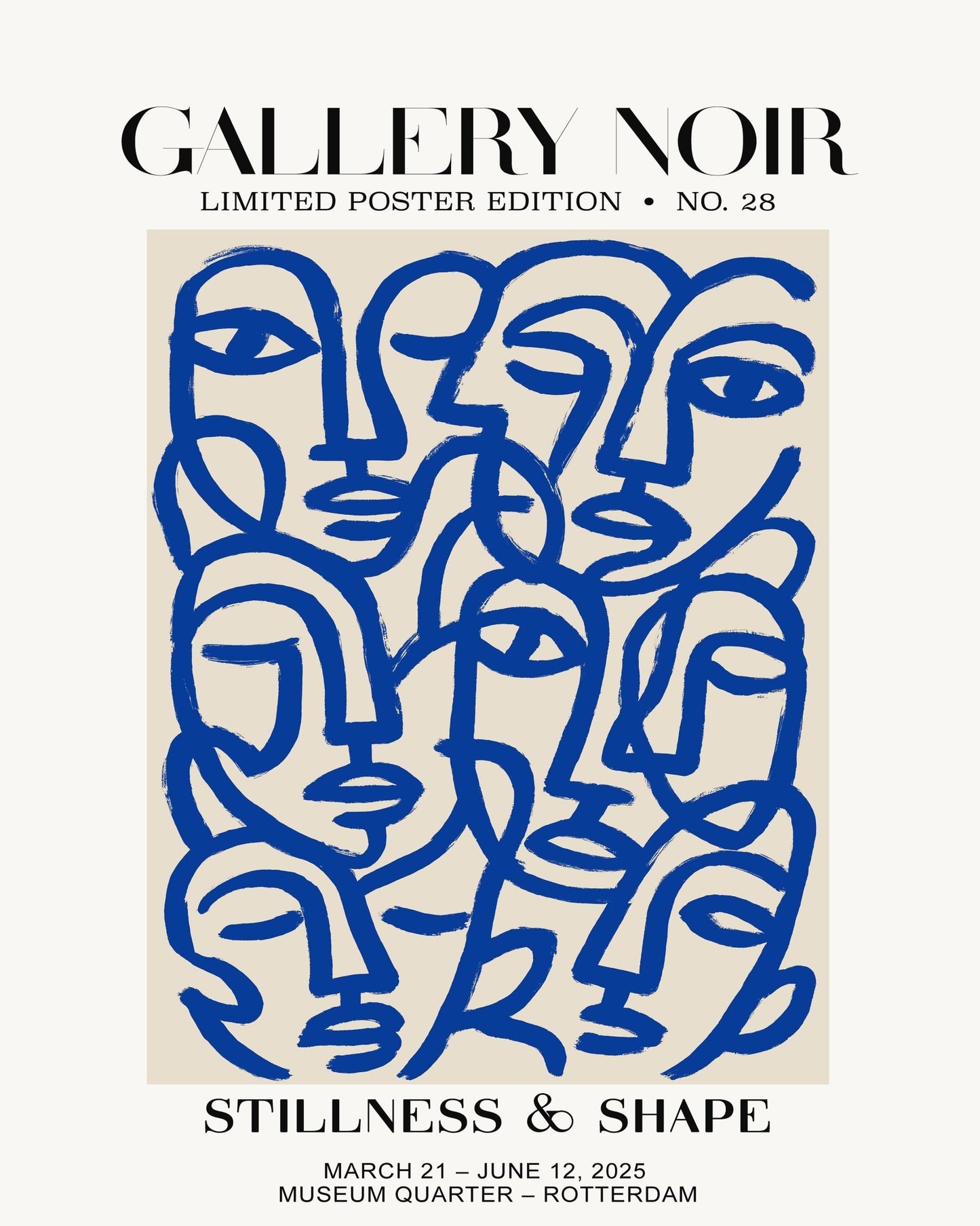 Blue Abstract Faces