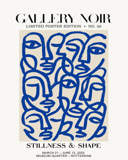 Blue Abstract Faces