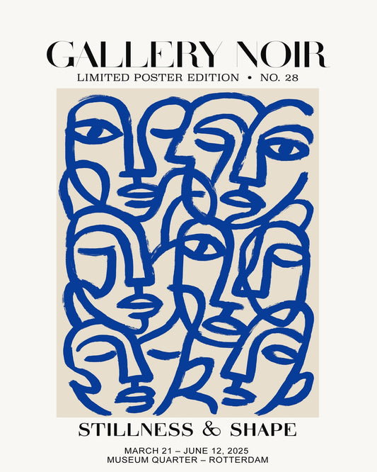 Blue Abstract Faces