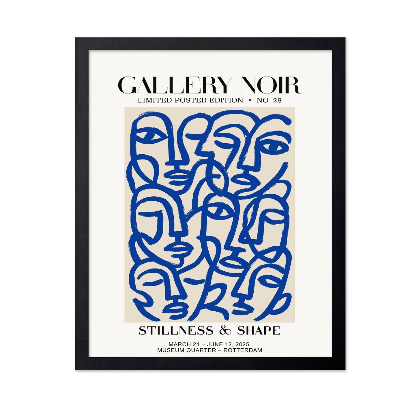 Blue Abstract Faces
