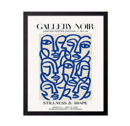 Blue Abstract Faces