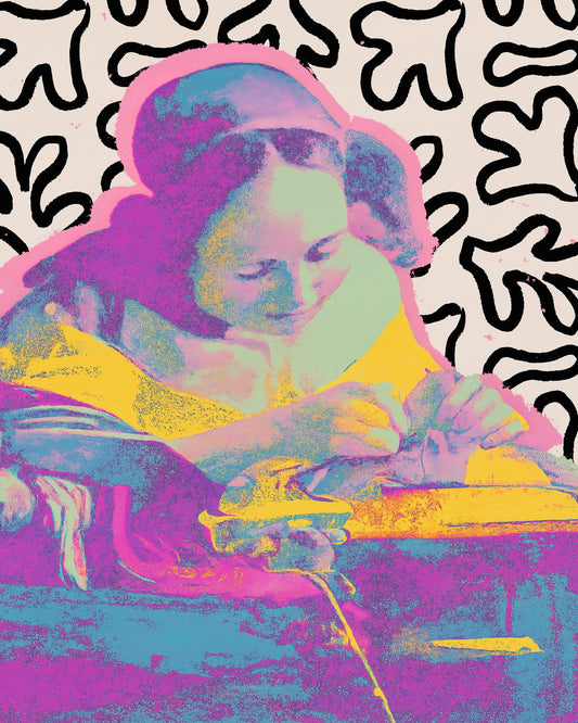 Neon Sewing Portrait