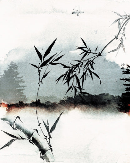 Bamboo Ink Landscape