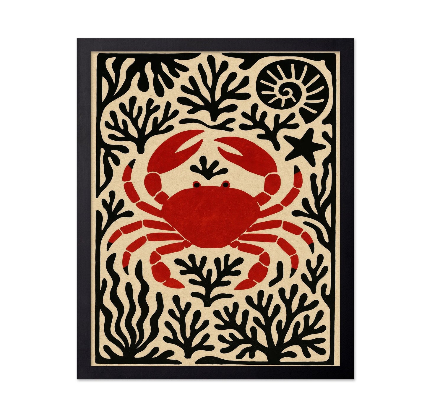 Red Crab Coastal Art