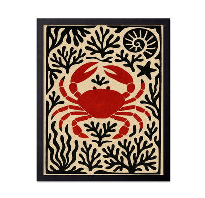 Red Crab Coastal Art