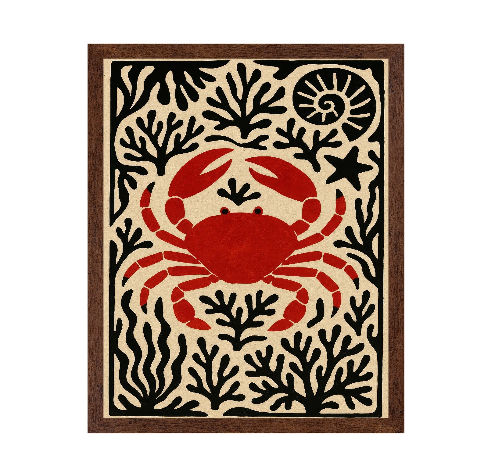 Red Crab Coastal Art
