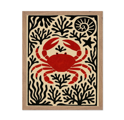 Red Crab Coastal Art