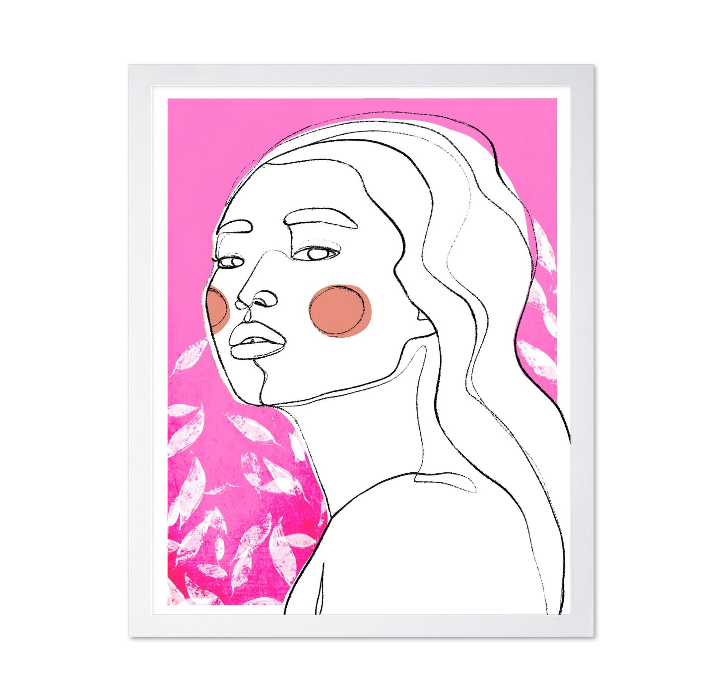 Pink Line Art Portrait