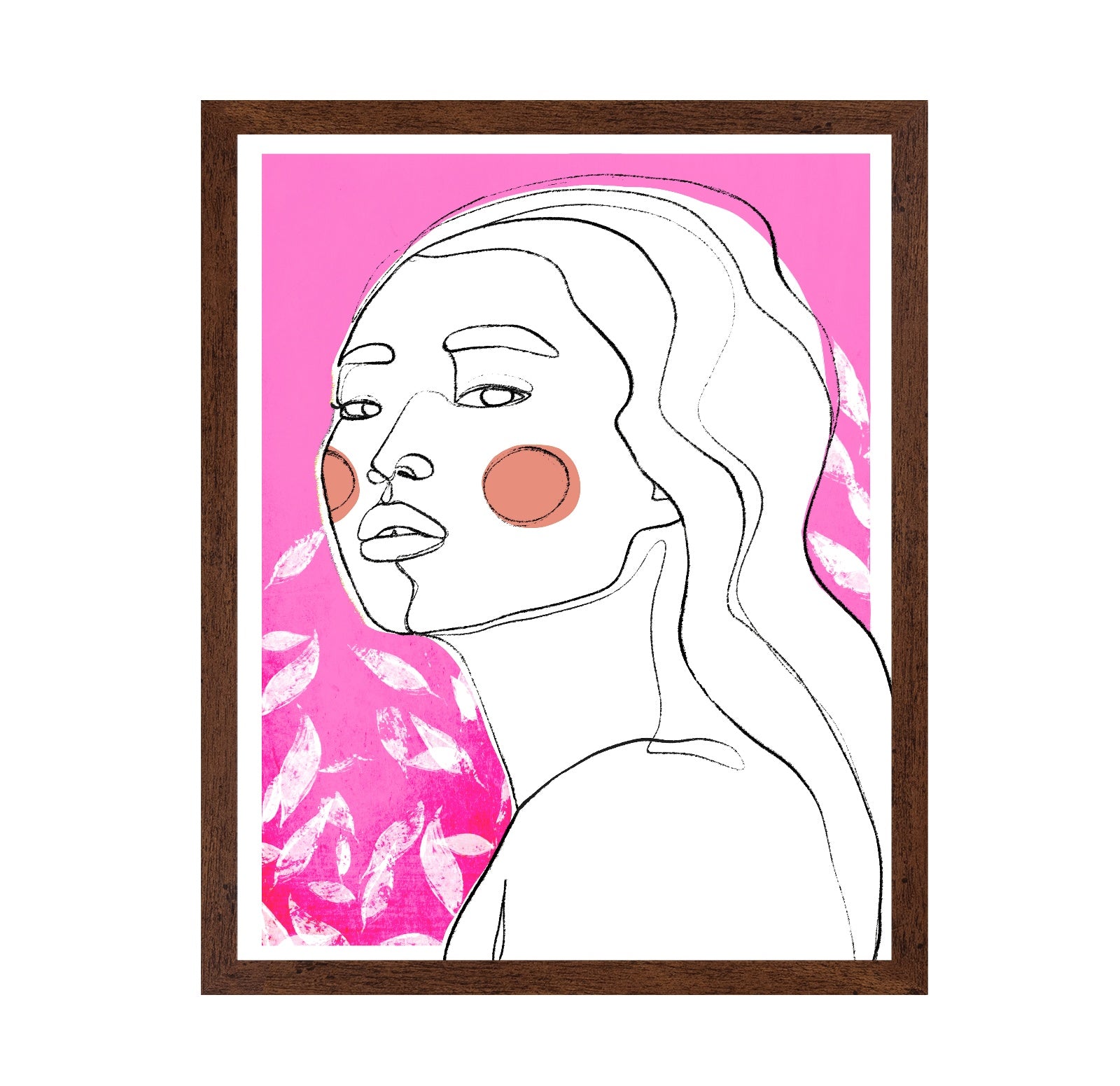 Pink Line Art Portrait
