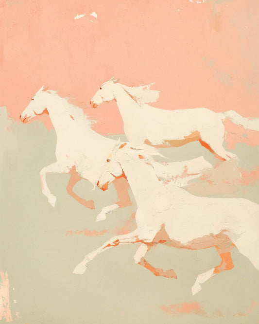 Running Horses Pastel