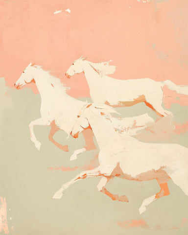 Running Horses Pastel