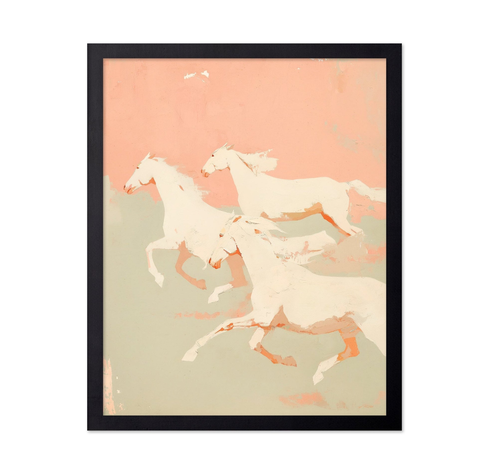 Running Horses Pastel