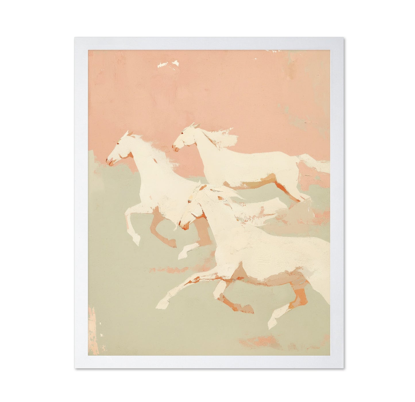 Running Horses Pastel
