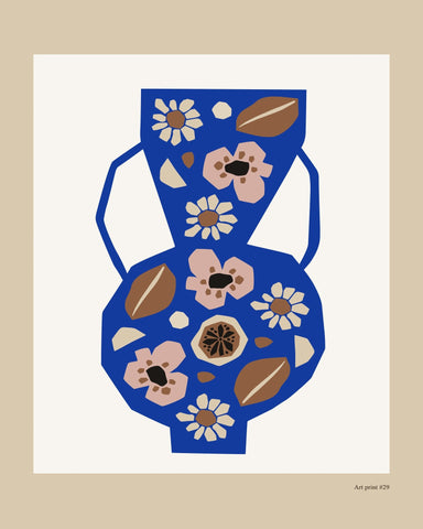 Blue Floral Vase No2