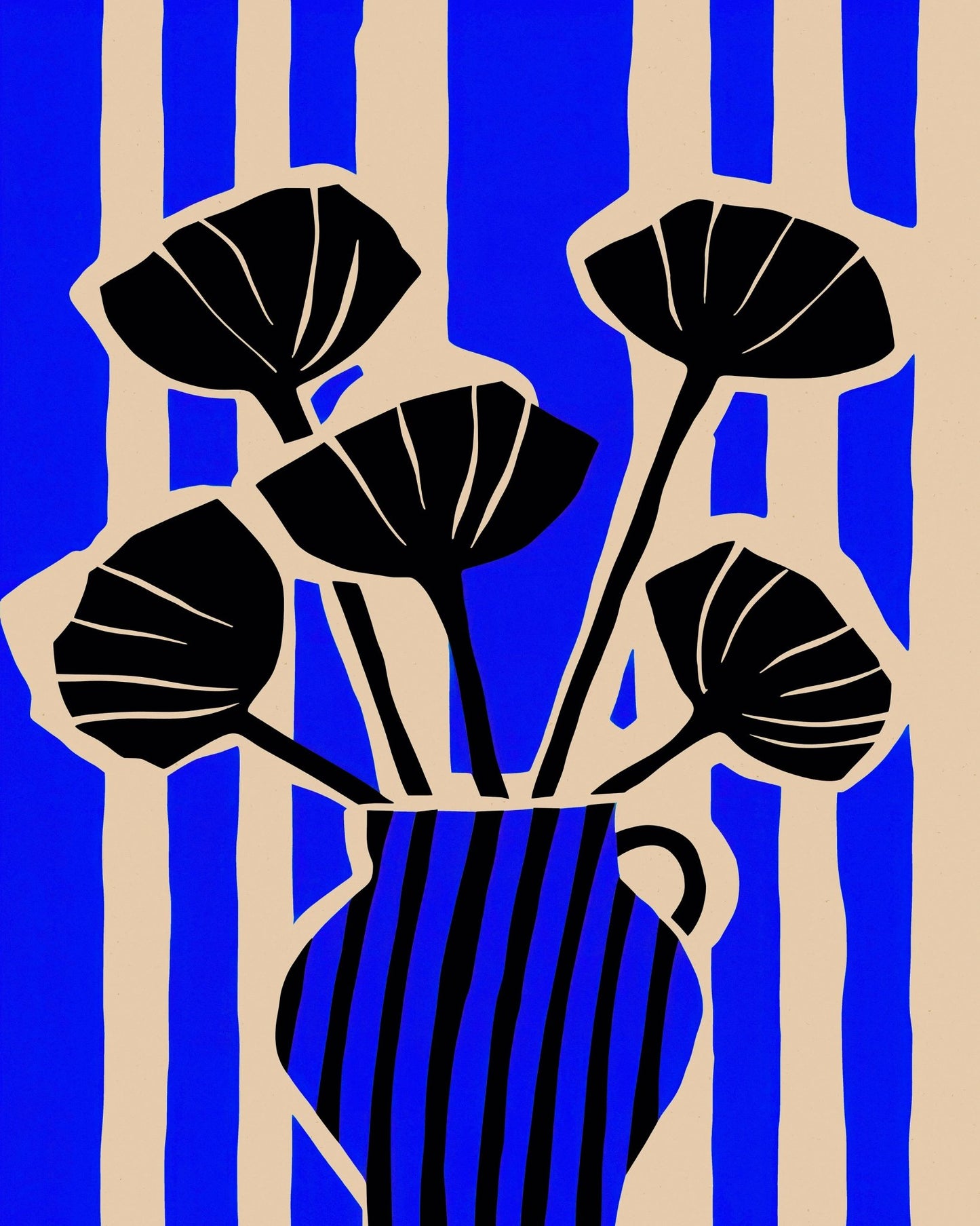 Blue Vase Silhouette
