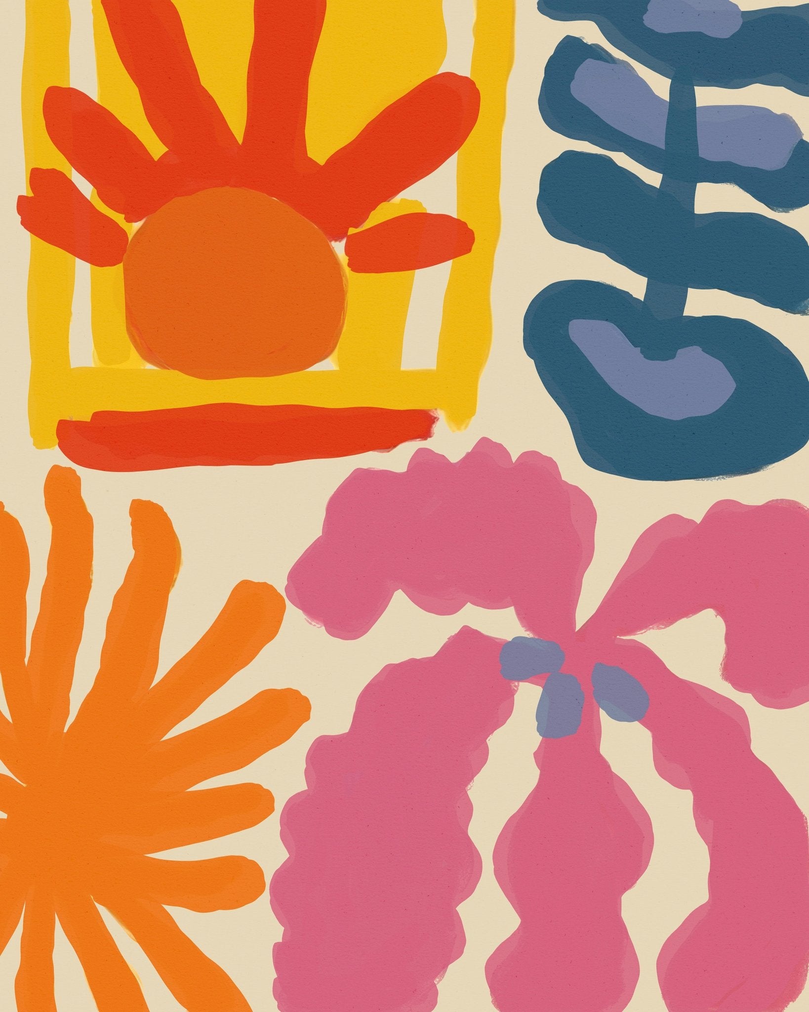 Bold Floral Shapes No1