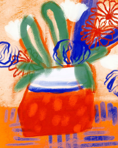 Colorful Floral Pot