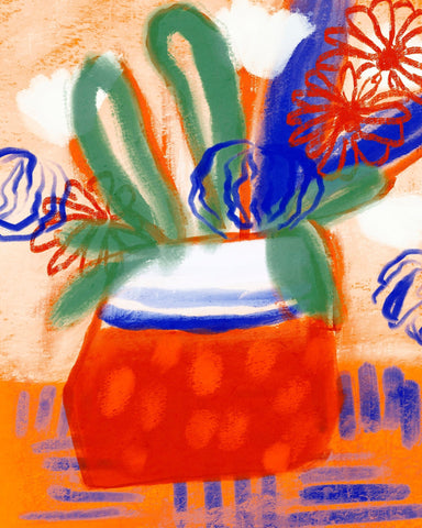 Colorful Floral Pot
