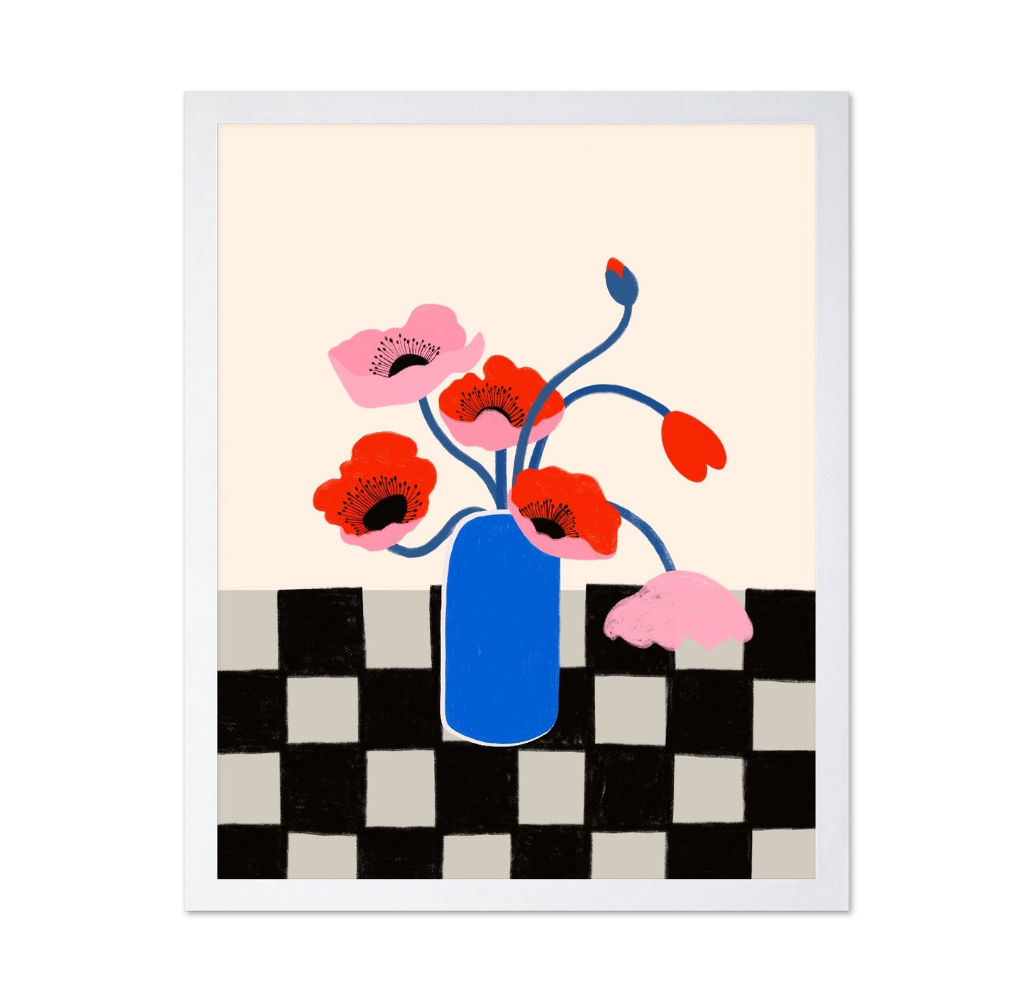 Blue Vase Poppies