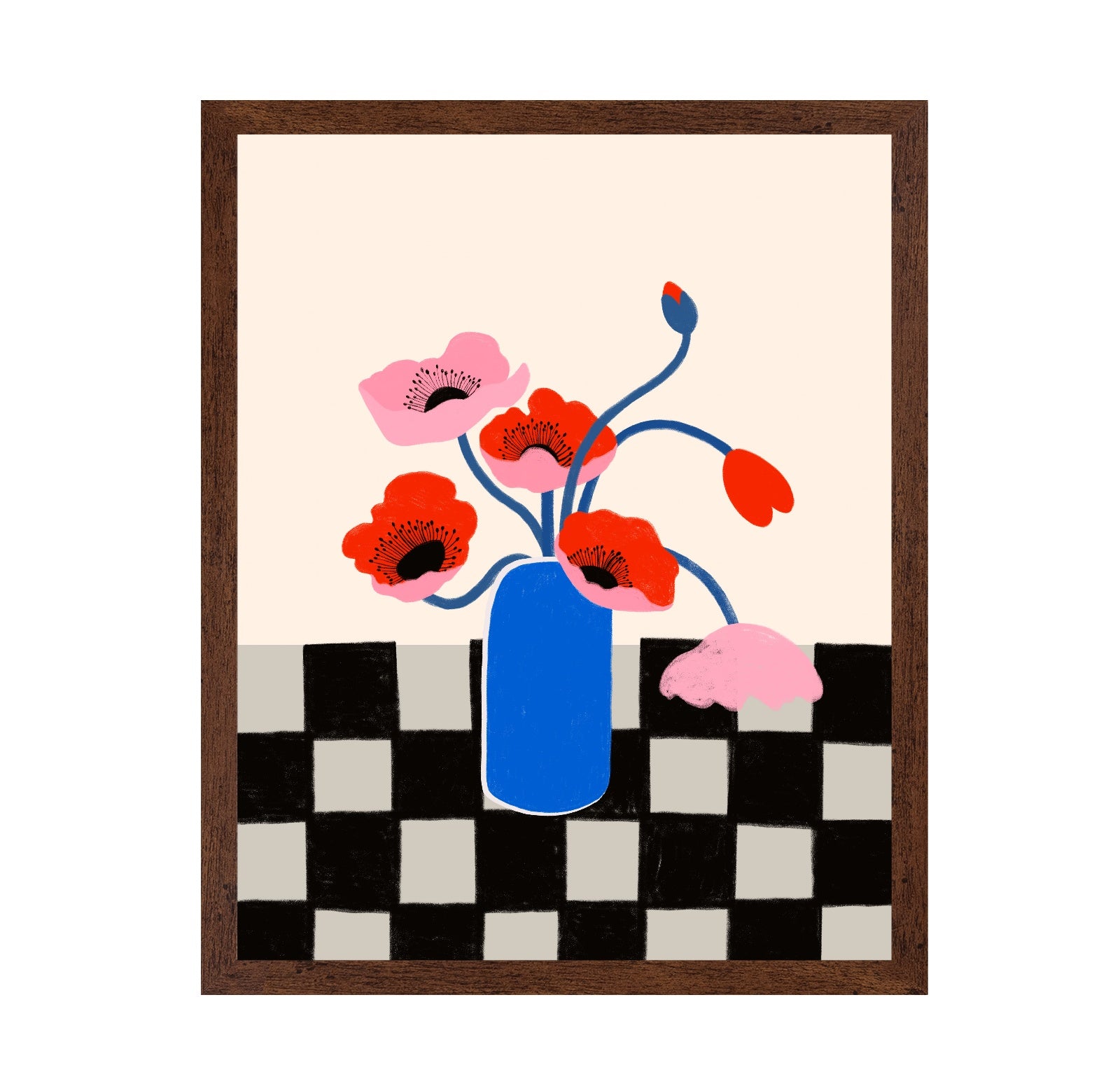 Blue Vase Poppies