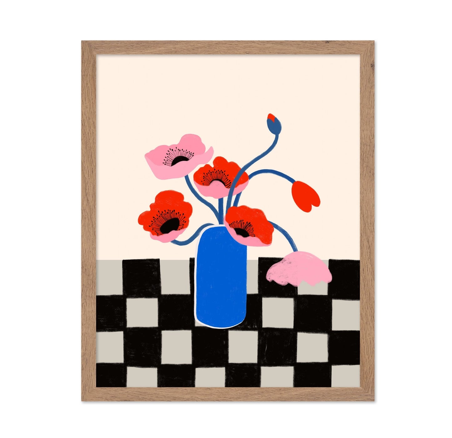Blue Vase Poppies