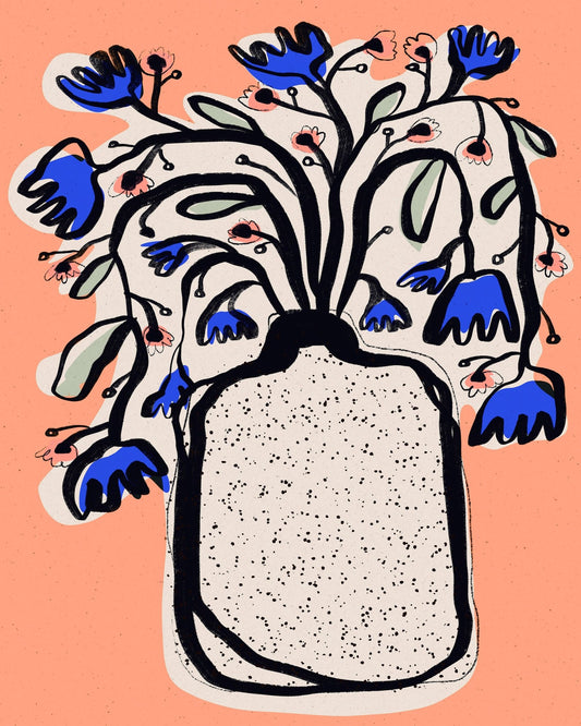 Blue Bloom Vase No2