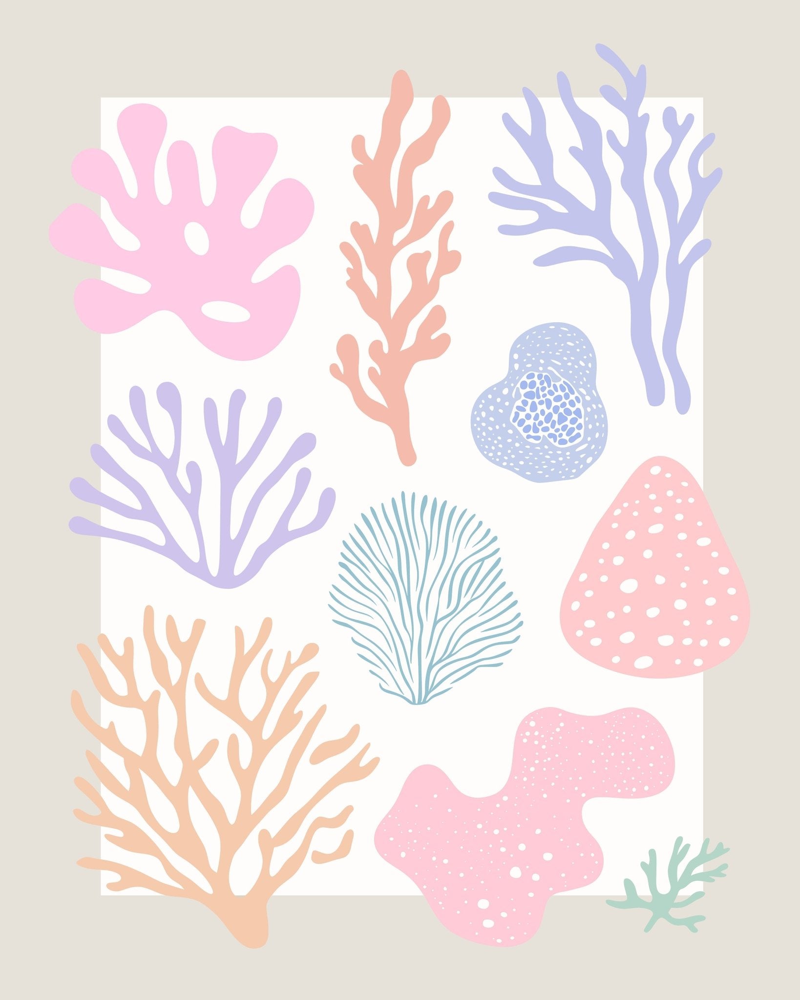 Pastel Coral Shapes