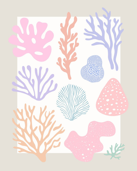 Pastel Coral Shapes