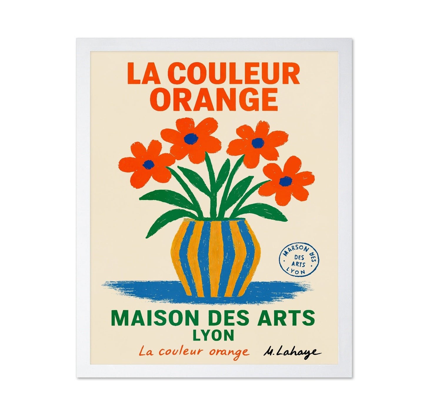 Orange Floral Vase