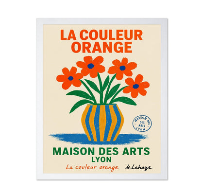 Orange Floral Vase