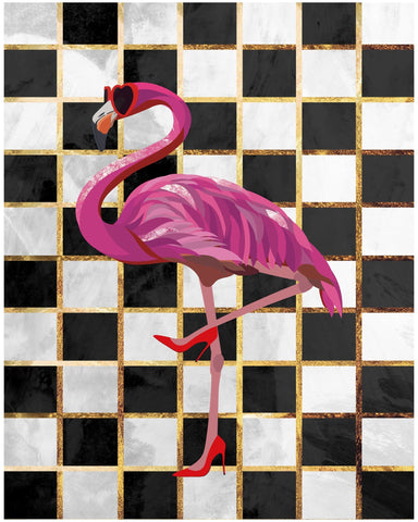 Chic Flamingo Grid