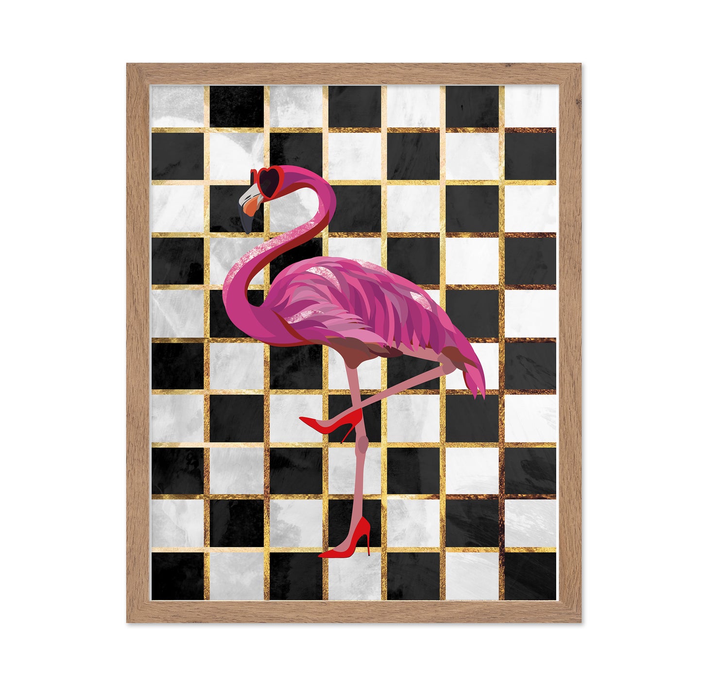 Chic Flamingo Grid