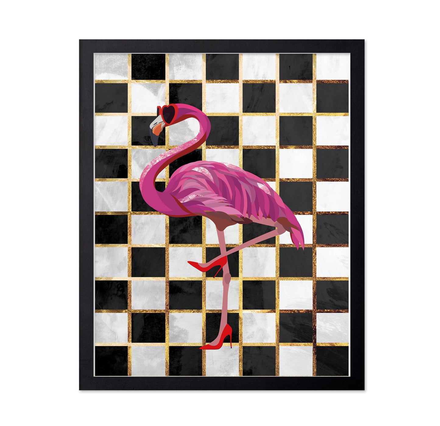 Chic Flamingo Grid