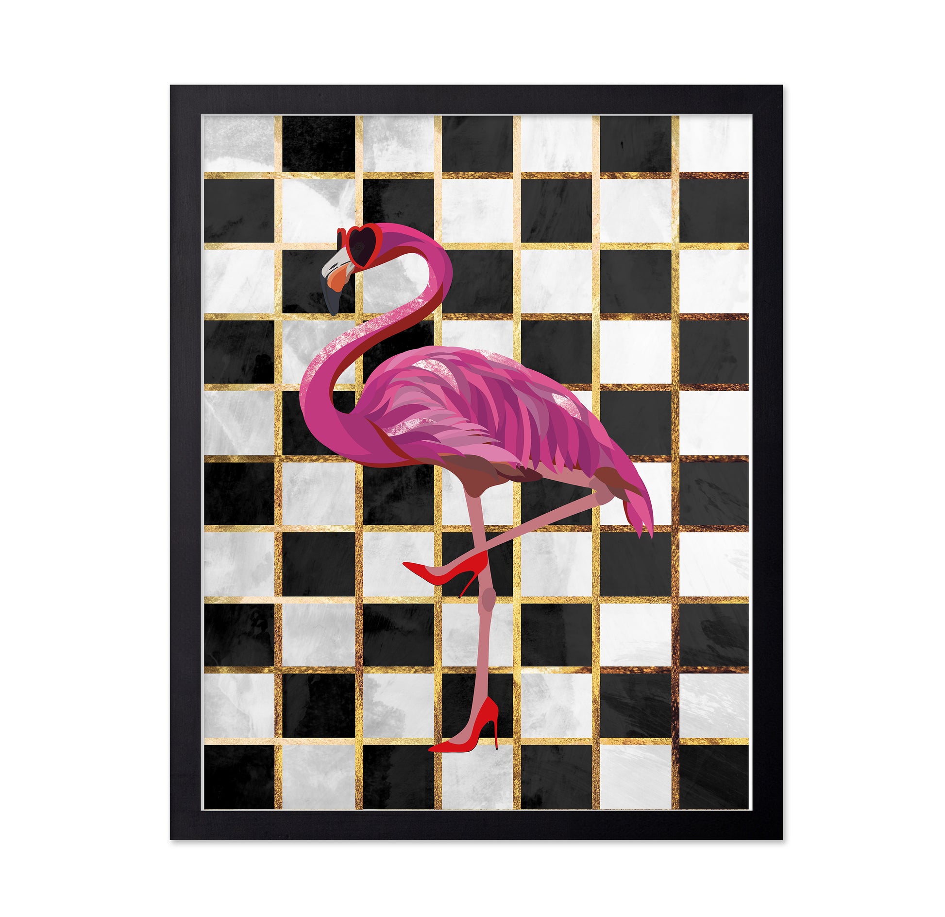 Chic Flamingo Grid