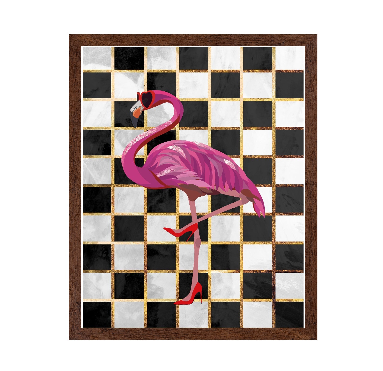 Chic Flamingo Grid