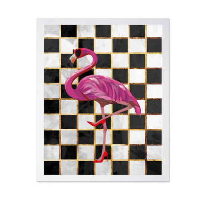 Chic Flamingo Grid