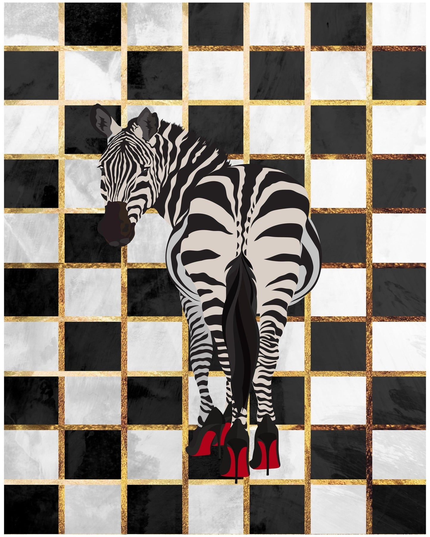 Zebra Gold Grid