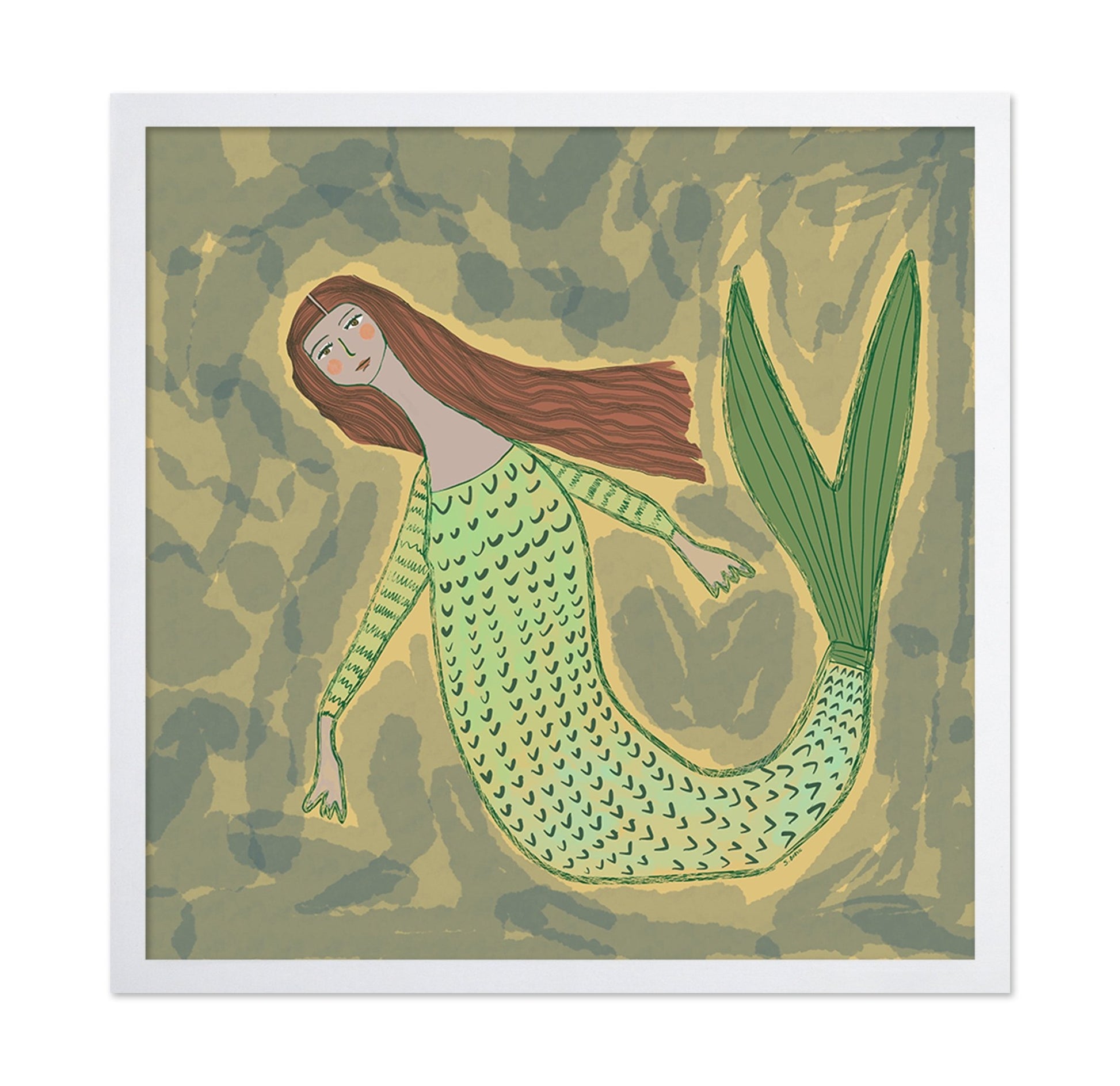 Green Mermaid Girl