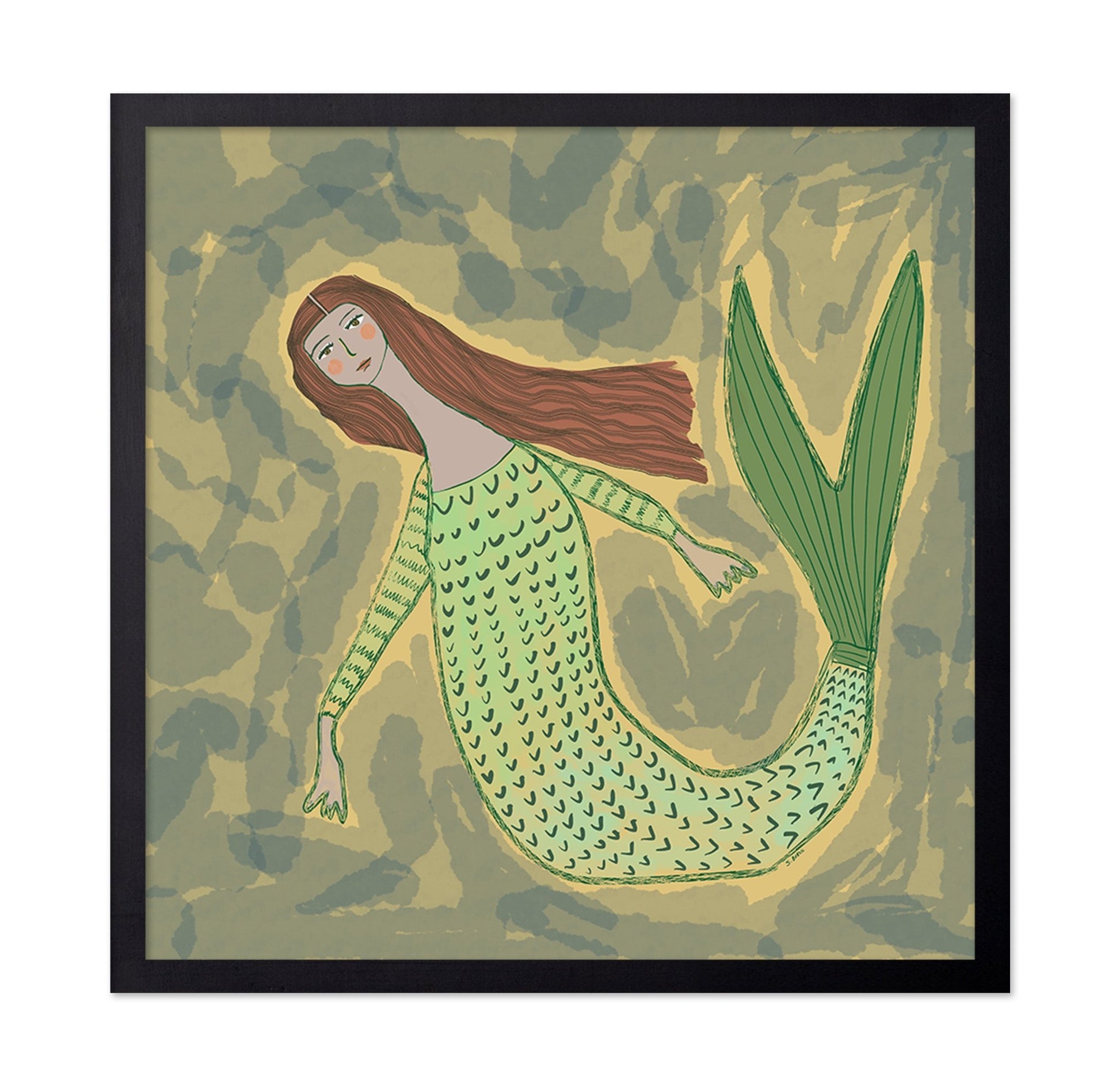 Green Mermaid Girl