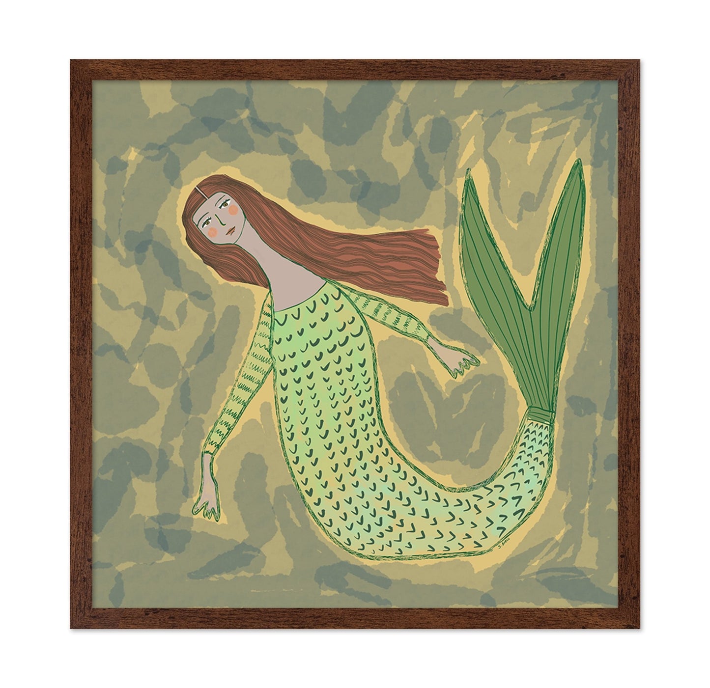 Green Mermaid Girl