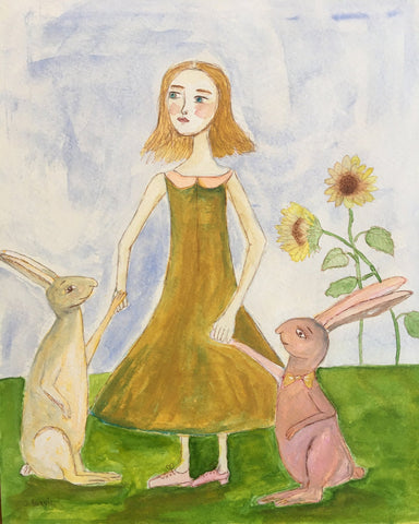 Girl With Rabbits