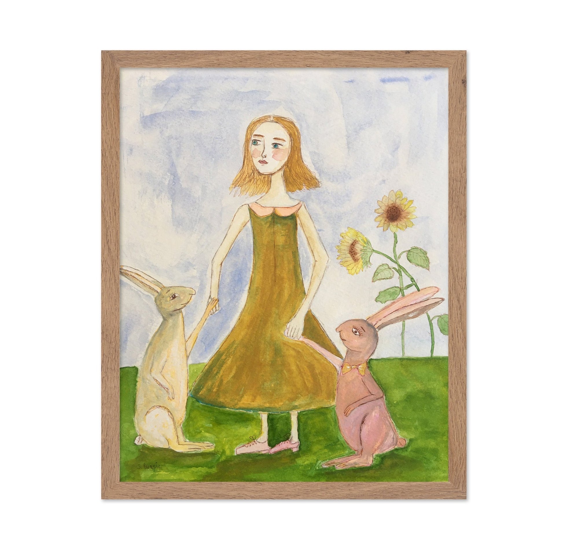 Girl With Rabbits