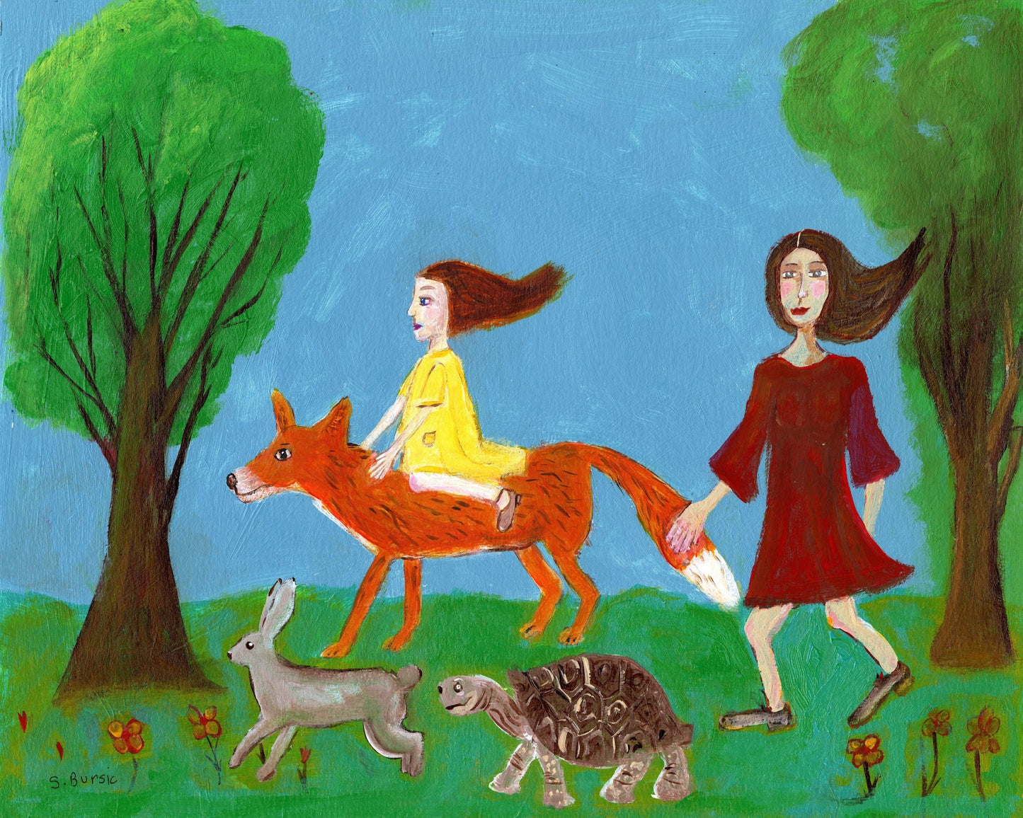 Girl Riding Fox