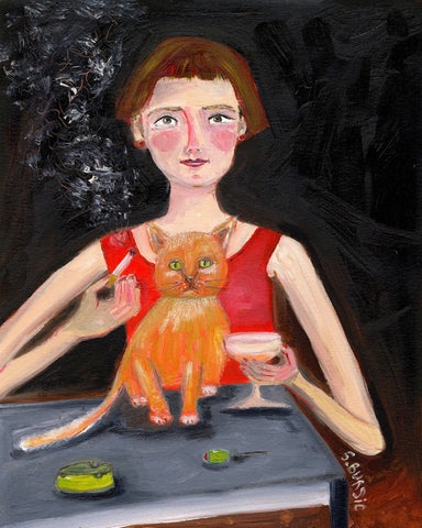 Woman With Cat No2
