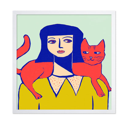 Woman With Red Cat