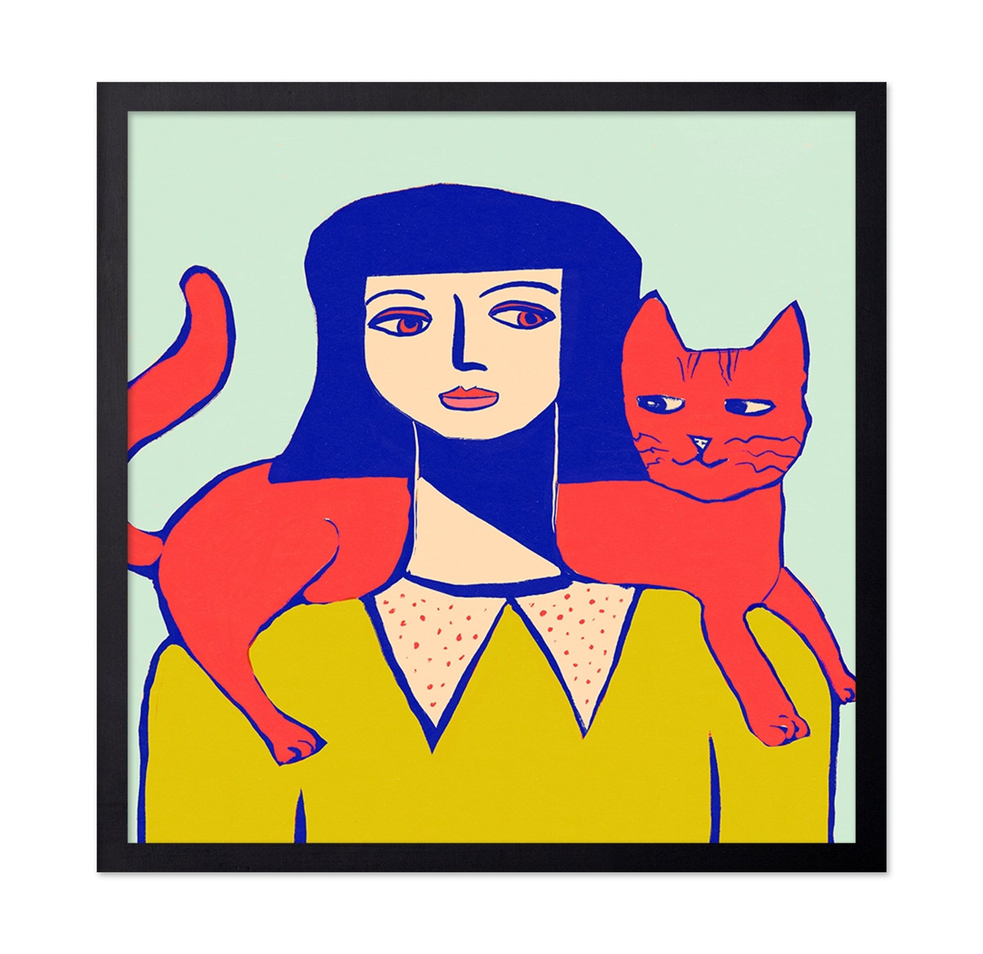 Woman With Red Cat